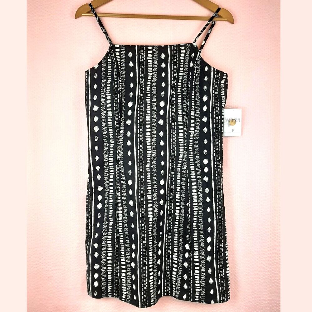 NEW Forever 21 Women Sundress Adjustable Strap Linen Blend Side Buttons Size S